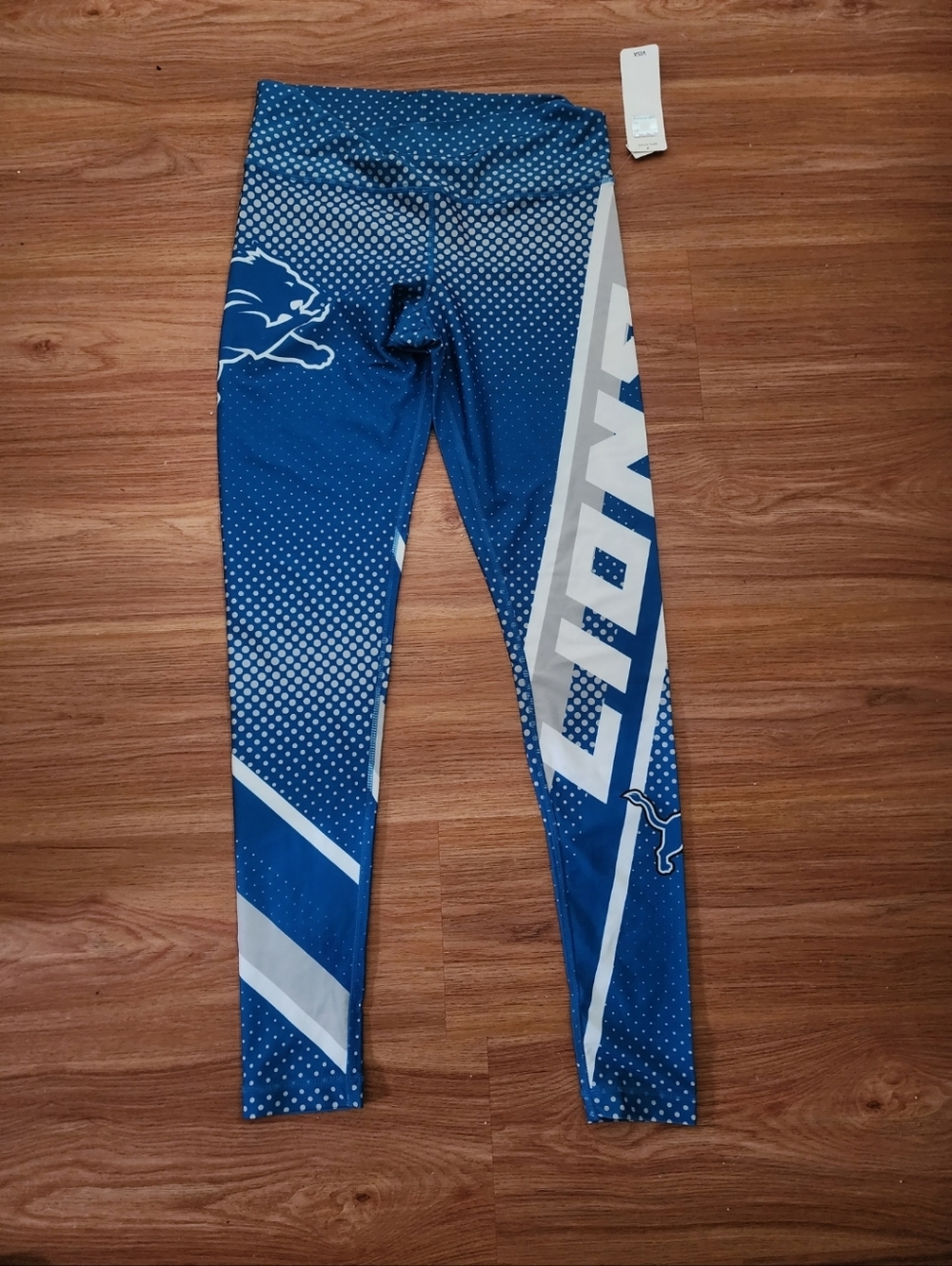 NFL Blue and White Polka Dot Athletic Leggings